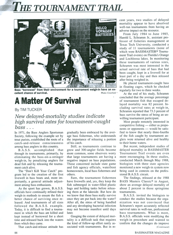 Tim Tucker from the September/October 1988 issue of bassmaster Magazine p1