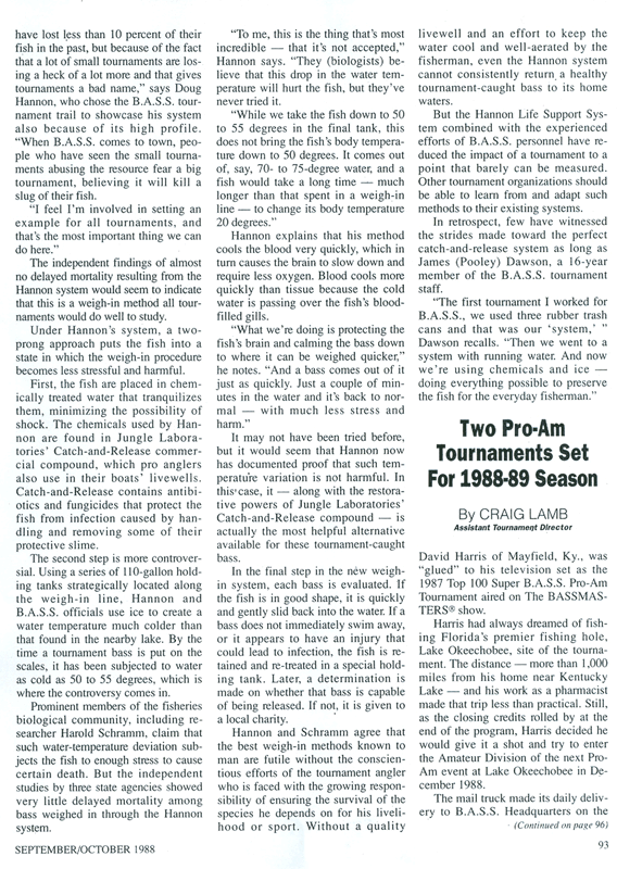 Tim Tucker from the September/October 1988 issue of bassmaster Magazine p4